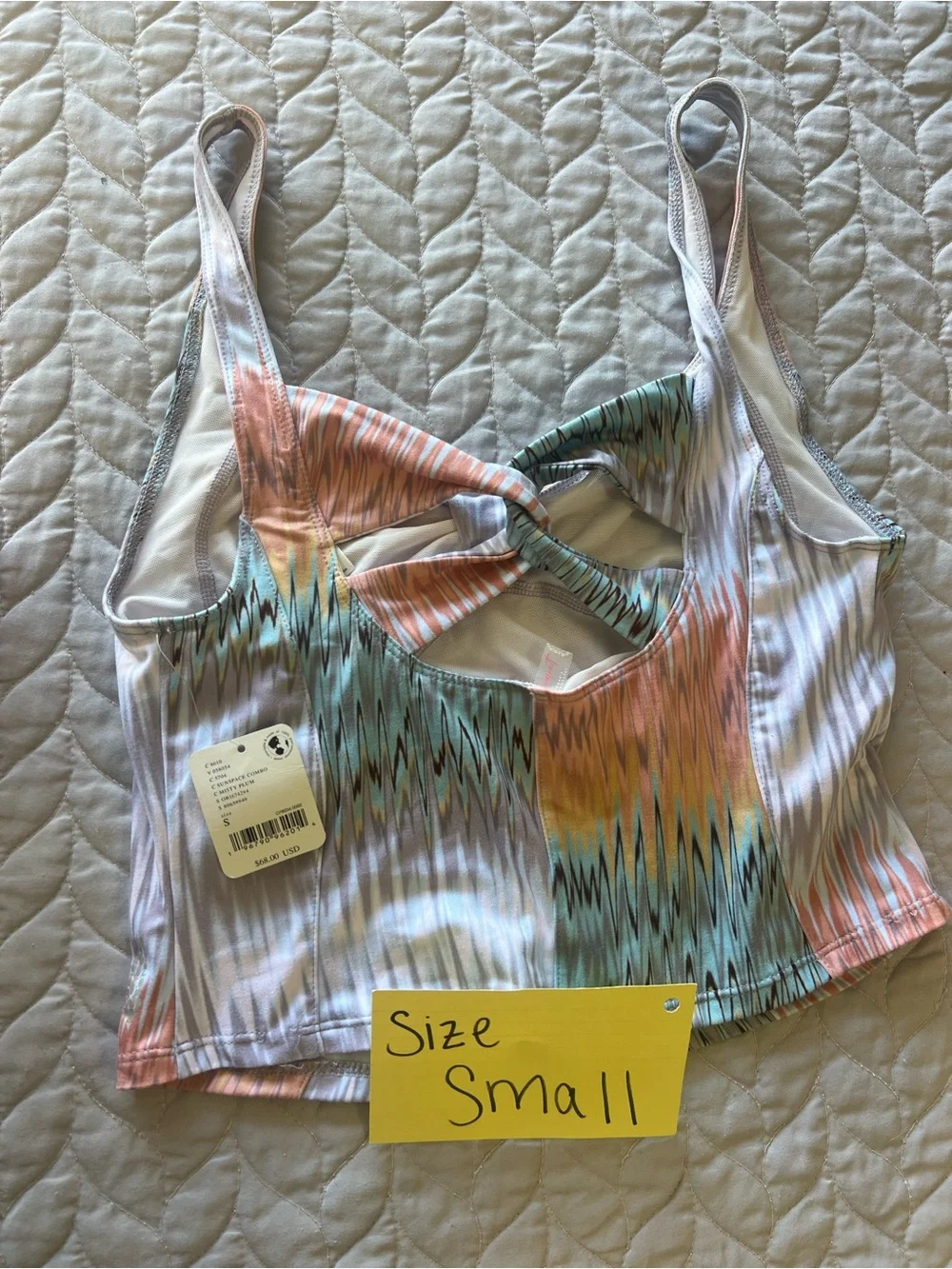 Free People Pastel Peach & Mint Crop Tank